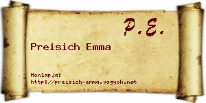 Preisich Emma névjegykártya